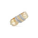LB Exclusive // 18K Yellow Gold Diamond Bangle Bracelet // 6.3" // Estate