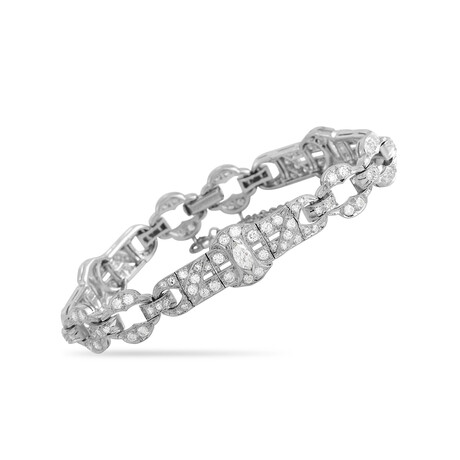 LB Exclusive // Antique Platinum + Diamond Bracelet // 7" // Estate