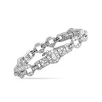 LB Exclusive // Antique Platinum + Diamond Bracelet // 7" // Estate