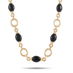 Chanel // 18K Yellow Gold Onyx Necklace // 19" // Estate