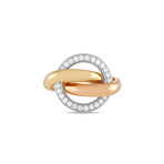 Cartier // Trinity Crash 18K Yellow Gold + 18K White Gold + 18K Rose Gold Diamond Ring // Ring Size: 5.5 // Estate
