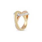 Cartier // Trinity Crash 18K Yellow Gold + 18K White Gold + 18K Rose Gold Diamond Ring // Ring Size: 5.5 // Estate