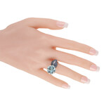 Chanel // Camilia 18K White Gold Aquamarine + Sapphire Ring // Ring Size: 6.75 // Estate