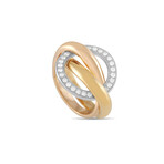 Cartier // Trinity Crash 18K Yellow Gold + 18K White Gold + 18K Rose Gold Diamond Ring // Ring Size: 5.5 // Estate