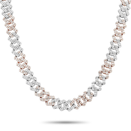 LB Exclusive // 14K Rose Gold + 14K White Gold Diamond Necklace // 20" // New