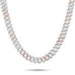 LB Exclusive // 14K Rose Gold + 14K White Gold Diamond Necklace // 20" // New
