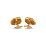 David Webb // 18K Yellow Gold Square Spiral Hammered Cufflinks // Estate