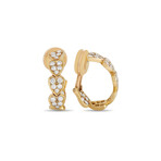 Cartier // 18K Yellow Gold Diamond Heart Shaped Hoop Earrings // Estate