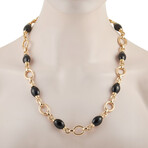 Chanel // 18K Yellow Gold Onyx Necklace // 19" // Estate