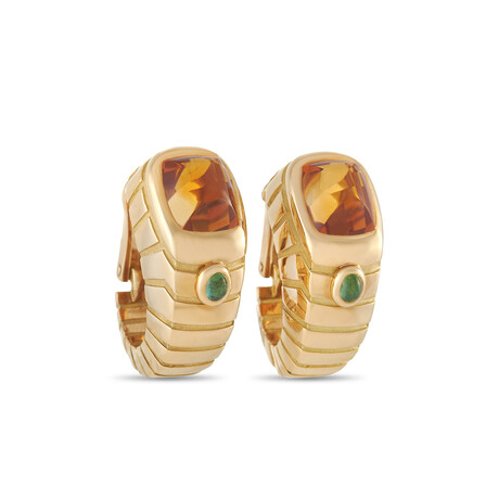 Van Cleef & Arpels // 18K Yellow Gold Citrine + Peridot Earrings // Estate