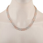 LB Exclusive // 14K Rose Gold + 14K White Gold Diamond Necklace // 20" // New
