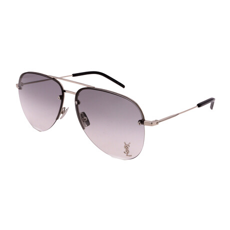 Saint Laurent // Unisex Classic-11 Sunglasses // Silver + Gray