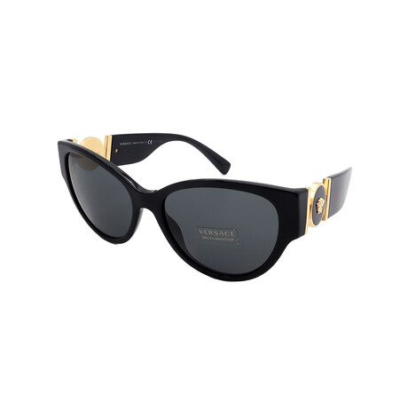 Versace // Women's VE4368-GB1/87 Sunglasses // Black + Dark Gray