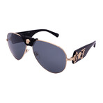 Versace // Unisex VE2150Q-12526G Sunglasses // Pale Gold + Gray + Black