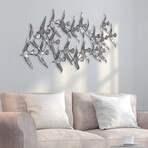 Flock // Hand Painted Etched Metal Wall Sculpture