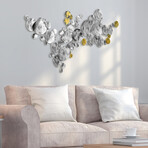 Flying Discs // Hand Painted Etched Metal Wall Sculpture