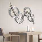 Flowing // Hand Painted Etched Metal Wall Sculpture