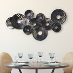 Flan // Hand Painted Etched Metal Wall Sculpture