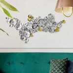 Flying Discs // Hand Painted Etched Metal Wall Sculpture