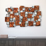 Maze // Hand Painted Etched Metal Wall Sculpture