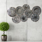 Nautica // Hand Painted Etched Metal Wall Sculpture