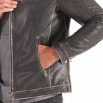 Hamilton Vintage Leather Biker Jacket // Black (Euro: 50)