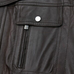 Vittorio Lamb Leather Coat Jacket // Brown (Euro: 52)