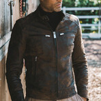 Hamilton Lamb Leather Biker Jacket // Brown + Antique (Euro: 46)