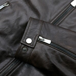 Hamilton Pullup Lamb Leather Biker Jacket // Brown (Euro: 44)