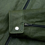 Hamilton Lamb Leather Biker Jacket // Green (Euro: 56)