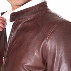 Ted Lamb Leather Biker Jacket // Brown (Euro: 52)