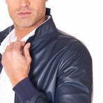 Lamb Leather Bomber Jacket // Blue (Euro: 58)