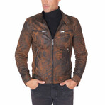 Hamilton Lamb Leather Biker Jacket // Brown + Antique (Euro: 46)