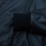 Biancolino Hooded Bomber Leather Jacket // Black (Euro: 58)