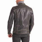 Hamilton Vintage Leather Biker Jacket // Black (Euro: 50)