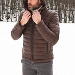 Teo Lamb Leather Down Jacket // Brown (Euro: 50)