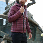 Teo Lamb Leather Down Jacket // Red + Purple (Euro: 46)