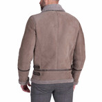 Peter Lamb Leather Shearling Biker Jacket // Mud (Euro: 46)