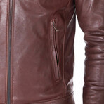 Ted Lamb Leather Biker Jacket // Brown (Euro: 52)