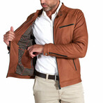 Hamilton Natural Lamb Leather Biker Jacket // Tan (Euro: 60)