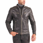 Hamilton Vintage Leather Biker Jacket // Black (Euro: 50)