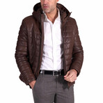 Teo Lamb Leather Down Jacket // Brown (Euro: 50)