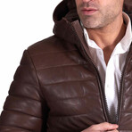 Teo Lamb Leather Down Jacket // Brown (Euro: 50)