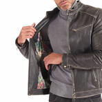 Hamilton Vintage Leather Biker Jacket // Black (Euro: 50)