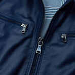 Hamilton Lamb Leather Biker Jacket // Blue (Euro: 44)