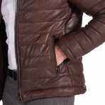 Teo Lamb Leather Down Jacket // Brown (Euro: 50)