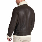 Peter Lamb Leather Shearling Biker Jacket // Brown (Euro: 54)