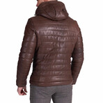 Teo Lamb Leather Down Jacket // Brown (Euro: 50)