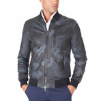 Gaudil Bomber Leather Jacket // Green + Camouflage (Euro: 44)