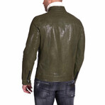 Hamilton Lamb Leather Biker Jacket // Green (Euro: 56)